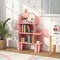 Costway Unicorn Bookcase for Kids 3-Tier Toy Storage Organizer with Open Storage Shelves
